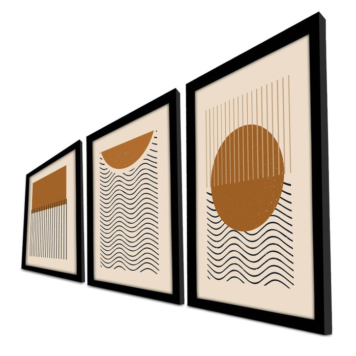Wallity Cuadro Decorativo de 3 Piezas en MDF con Marco de Madera Wallity Cuadro Decorativo de 3 Piezas en MDF con Marco de Madera